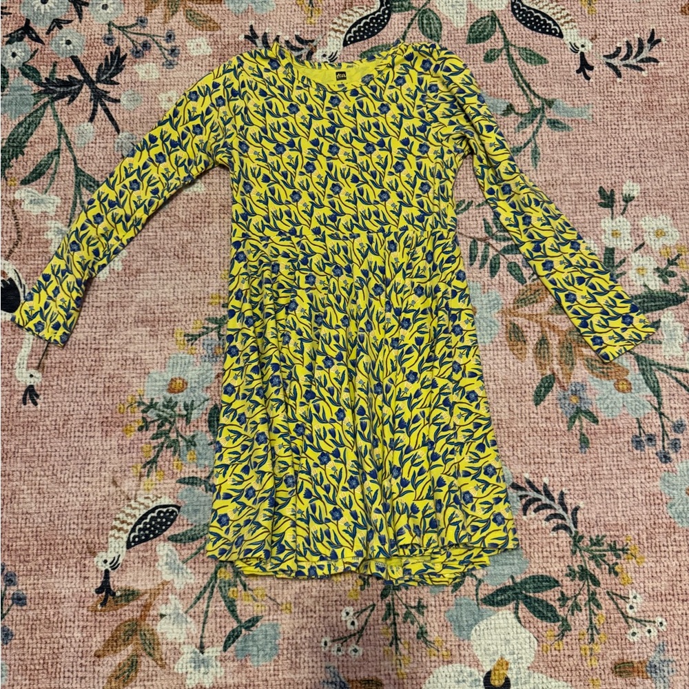 Tea Collection Yellow and Blue Kids Casual Dress